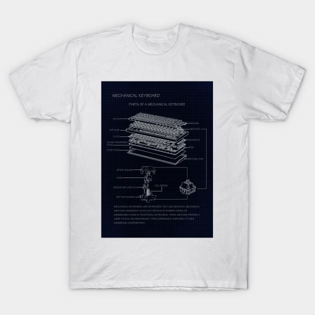 Mechanical Keyboard T-Shirt by Naui Kev Art